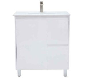Verona 750mm Waterproof Slimline Vanity Unit With Vitreous China Top