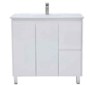 Verona 900mm Waterproof Slimline Vanity Unit With Vitreous China Top