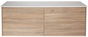 Prime Oak 1500 Double Wall Hung Vanity Cabinet Only