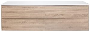 Prime Oak 1800 Double Wall Hung Vanity Cabinet Only